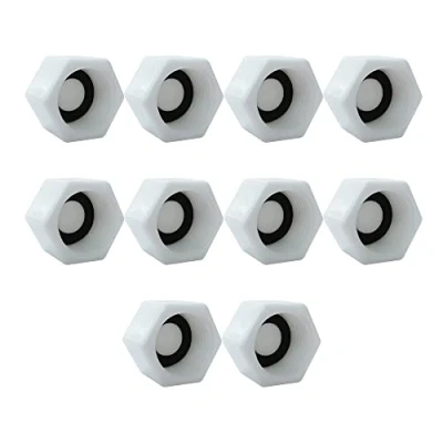 Imagen de HLIWS 10 Piezas 1/2 inch BSP Tapón con bridas hexagonales hembra,accesorios de enchufe hembra,con junta(Rosca hembra)