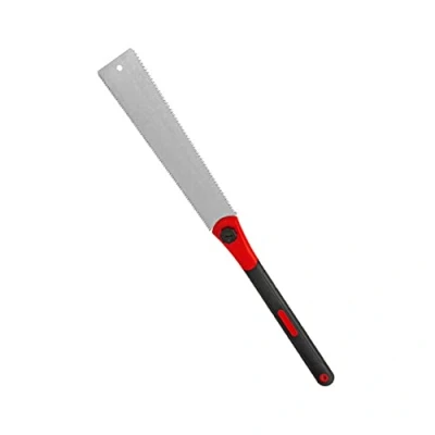 Imagen de sierra de mano doble filo, tracción japonesa Ryoba 32 cm, flexible corte empotrado para fino y grueso carpintería (rojo)