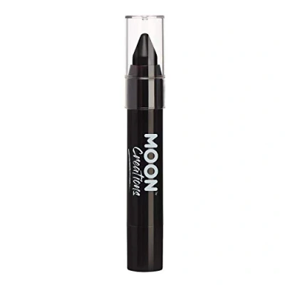 Imagen de Moon Creations Crayones de Pintura facial en barra resistente al sudor y agua Sin crueldad Para niños, adultos, disfraces, festivales, Halloween Negro 3.5g