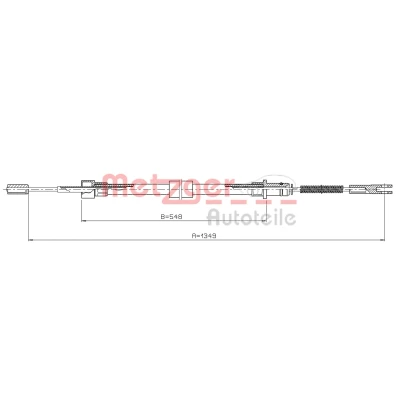Imagen de METZGER 10.7814 Cable de Freno Mano Atrás izquierda, derecha, izquierda 1349/548