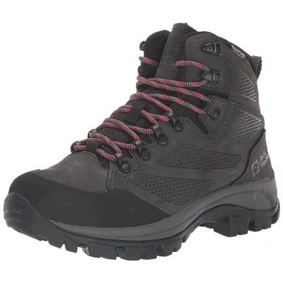 Imagen de Jack Wolfskin Rebellion Texapore Mid W, Zapatillas para Caminar Mujer, Gris y Rojo, 35.5 EU