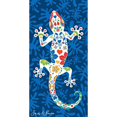 Imagen de Miracle Home. Toalla Microfibra Playa Lagartija, 100% Poliester, Multicolor, 75 X 145 Cm. 11752