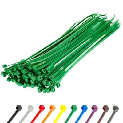 Imagen de Gocableties Bridas plastico verdes para cables 100 Piezas 200 mm x 4,8 Resistentes a los rayos