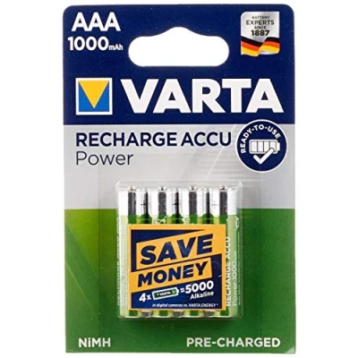 Imagen de Varta 43471 Ready to Use AAA (Micro)/HR03 (5703) Blister LSD NiMH Batería (Ready use, 1,2 V), Pack de 5 piezas (5 x 40 piezas)