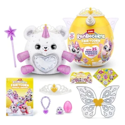 Imagen de Rainbocorns Fairycorn Princess Series 6 Gemmie The Polar Bear Peluche Coleccionable Sorpresas mágicas de Princesa Hadas, Animales Peluche, calcomanías (Oso Polar)