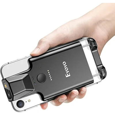 Imagen de Eyoyo 2D Portátil Bluetooth Escáner Código de Barras, Espalda Broche Inalámbrico 1D Qr Barras Lector con Función PDF417 Datos Matrix Imagen Escaneado para Smart Teléfono, iPhone
