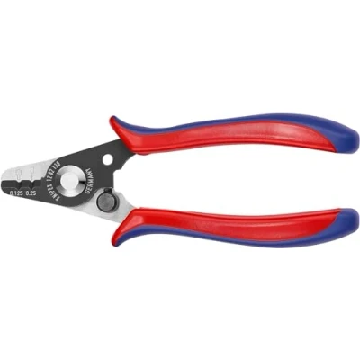 Imagen de Knipex Alicate pelacables para cables de fibra óptica bruñido, con fundas plástico 130 mm 12 82 SB