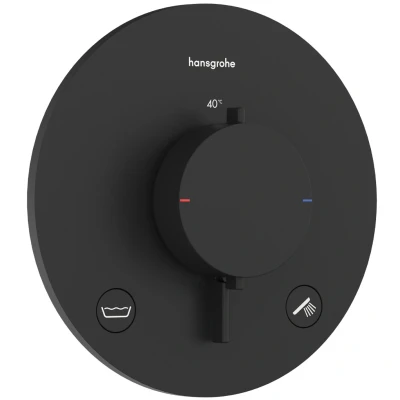 Imagen de hansgrohe 33718670 Termostato, Negro Mate, 2 Verbraucher mit Sicherungskombination