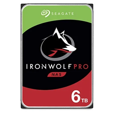 Imagen de Seagate IronWolf Pro, 6TB, NAS, Disco duro interno, HDD, CMR 3,5&quot; SATA 6GB/s, caché 256 MB, almacenamiento RAID, 3 años Rescue Services (ST6000NE000)