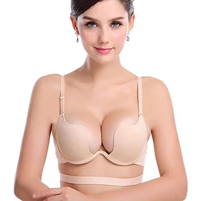 Imagen de ZUKULIFE Sujetador Push up Multiuso para Mujer con Tirantes Multiposición, Albaricoque, 95B, Label: 80B