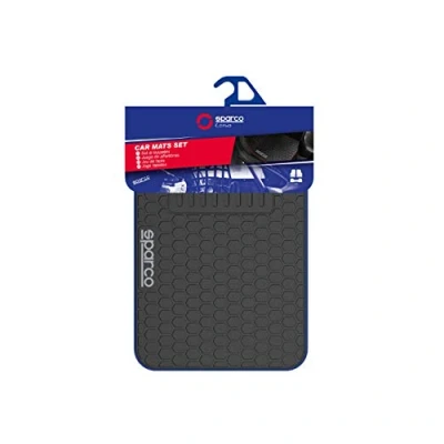 Imagen de SPARCO SPF500BL Juego de 3 Alfombrillas universales con Puente Trasero, Color Negro/Azul