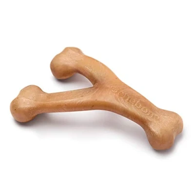 Imagen de Benebone Juguete masticable Indestructible para Perros Wishbone masticadores agresivos, rompe el aburrimiento Resistente de Larga duración Perros, Sabor a Pollo Real, Razas