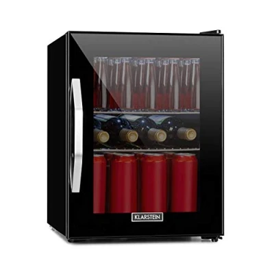 Imagen de KLARSTEIN Nevera Pequeña Puerta Cristal Habitaciones, Portatil Electrica, Mini para Bebidas, Frigorificos Pequeños 33L, Frigorifico con Estantes, Neveras Pequeñas