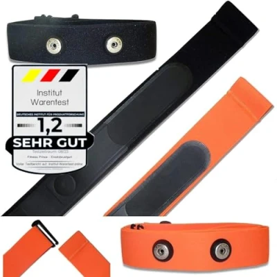 Imagen de Fitness Prince Textil Pecho Correa para Polar Garmin Pecho: 65 100 cm Ajustable elástico Stretch Soft Banda, Color Negro