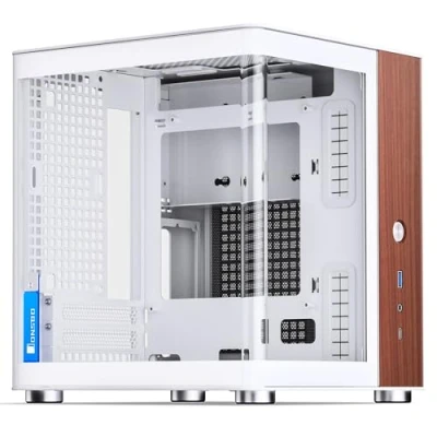 Imagen de Jonsbo TK 0 mini ITX Case carcasa con cristal templado, para PC de madera, tarjetas gráficas hasta 230 mm, USB C en el panel frontal, rotación 90 grados una