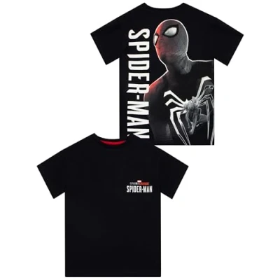 Imagen de Marvel Camiseta Spiderman Niño Ropa Juego Spider Man Camisetas Negro 8 9 años