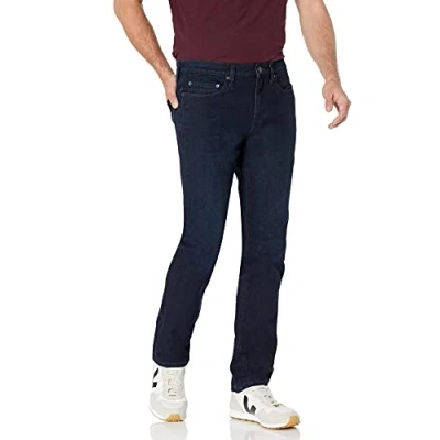 Imagen de Amazon Essentials Vaqueros Ajustados Hombre, Azul sobre Teñido, 40W / 32L