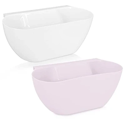 Imagen de Navaris 2X Bandeja para desechos de Cocina Set Dos contenedores Colgantes Recoger la Basura Recipiente en Rosa y Blanco