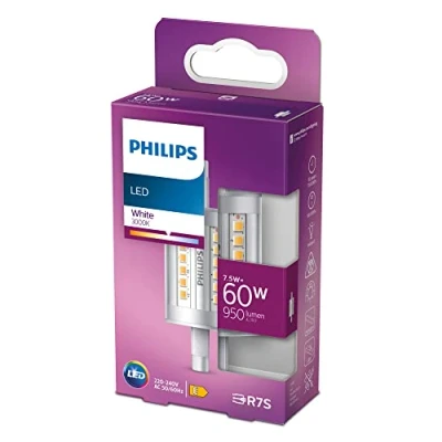 Imagen de Philips Bombilla LED 60W R7S 78mm luz blanca cálida, no regulable, 1 Unidad (Paquete de 1)