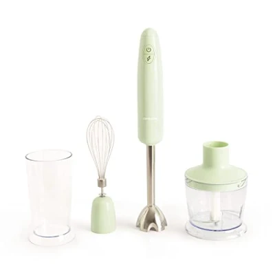 Imagen de CREATE/FULLMIX RETRO/Batidora de mano Verde/Bate, mezcla y monta, 6 velocidades, vaso medidor 600ml, libre BPA, para triturar 500 ml, 1000W