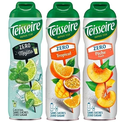 Imagen de Teisseire Jarabe Zero Mojito, Tropical, Melocotón 600ml Cócteles, Batidos