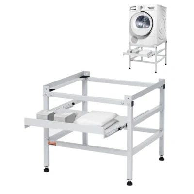 Imagen de VEVOR Soporte para Lavadora de 640 x 635 mm Pedestal Acero al Carbono Capacidad Carga 136 kg Base y Secadora con Bandeja Levantar Lavadoras