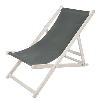 Imagen de Melko Tumbona plegable de madera, color blanco/antracita