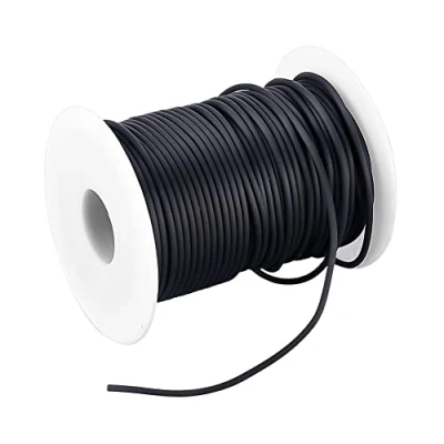 Imagen de NBEADS 1 Rollo 30M Cordón de Caucho Sintético, 2mm Macizo Negro para Manualidades Bricolaje y Decoración Colgante