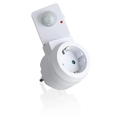 Imagen de SEBSON Enchufe con Detector de Movimiento 230V, PIR Sensor Giratorio, Toma Corriente Programable, Adaptador Enchufe, LED Adecuado, MAX. 1000W