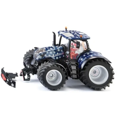 Imagen de siku 3223, Tractor de Navidad New Holland T7.340 HD, 1:32, Metal/Plástico, Azul/Blanco, Incl. Conductor Papá Noel, Enganche remolque, Capó abrible