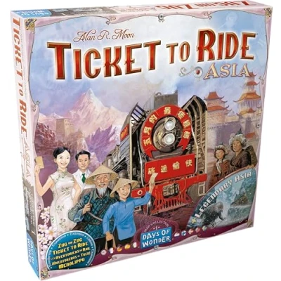 Imagen de Days of Wonder ¡Aventureros al Tren! Asia Expansión Incluye Modo Solitario a Partir De 8 Años 2 6 Jugadores 30 60 Minutos por Partida Multilenguaje (Incluye Español)