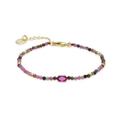Imagen de LUXENTER Pulsera de Turmalina Multicolor acabada en oro amarillo 18k Baim
