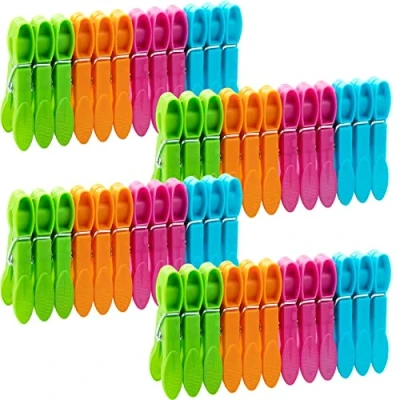 Imagen de 48pcs Fuertes Pinzas de Ropa Plástico para Tendedero o Perchero en Interiores y Exteriores,Grandes Playa Toalla Clips Resistente Clips, Resistentes al Viento