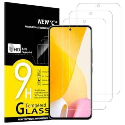 Imagen de NEW&#039;C 3 Piezas, Protector Pantalla para Xiaomi 12 Lite, Cristal templado Antiarañazos, Antihuellas, Sin Burbujas, Dureza 9H, 0.33 mm Ultra Transparente, Resistente