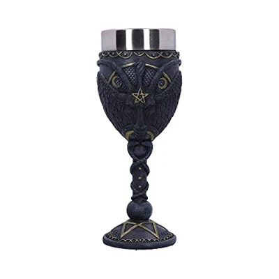 Imagen de Nemesis Now Copa Baphomet 20 cm, color negro, resina con inserto de acero inoxidable, talla única