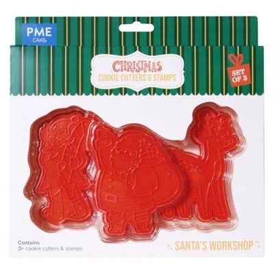 Imagen de PME Navidad Cortadores y Sellos de Galletas Taller Santa (Set 3)