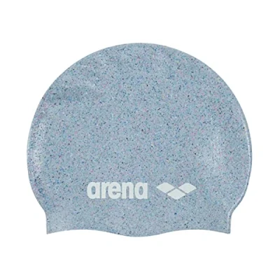 Imagen de Arena Gorro clásico de natación Unisex Silicona Reciclado para Mujeres y Hombres, Entrenamiento intensivo Carreras, cómodo, Pelo Largo, Gris Multicolor
