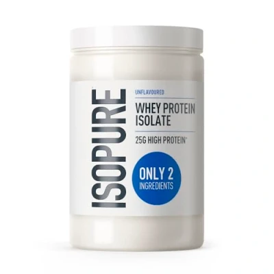 Imagen de Isopure Aislado de Proteína Suero Sin Sabor 25 g por Ración, Bajo en Azúcar y Grasas, Aromas ni Edulcorantes Artificiales, Solo 2 Ingredientes, 435 g