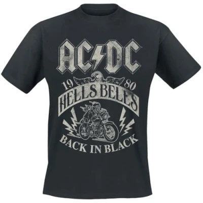 Imagen de AC/DC Hells Bells 1980 Hombre Camiseta Negro M 100% algodón Regular
