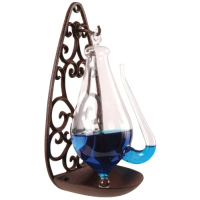 Imagen de Esschert Design Barometro de Cristal, Soporte Hierro Fundido, Transparente y 13,9 x 12 27,7 cm (TH31)
