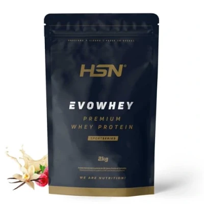 Imagen de HSN Evowhey Protein Frambuesa Vainilla 2Kg = 67 Tomas por Envase Concentrado de Proteína Suero 100% Whey Concentrate (WPC) No GMO, Vegetariano, Sin Gluten ni Soja