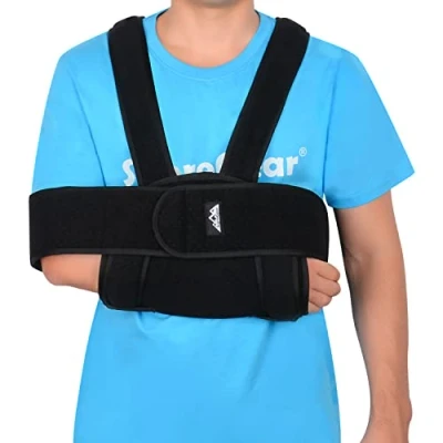 Imagen de supregear Cabestrillo Brazo de Hombre, Ajustable Cómodo Soporte Hombro Inmovilizador Envolver Respirable para Brazo/Mano/Codo Lesionado Negro