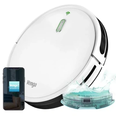 Imagen de Venga! Robot Aspirador y Fregasuelos, Navegación Giroscopio con App, Blanco, VG RVC 3001 WH