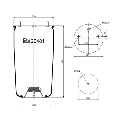 Imagen de Fuelle de resorte, suspensión neumática FEBI BILSTEIN 20481