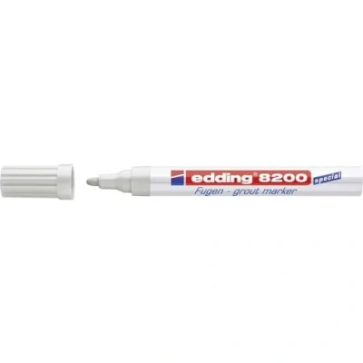 Imagen de edding 8200 marcador para juntas plata 1 rotulador punta redondeada 2 4 mm reparador sucias resistente al agua, altamente opaco, secado rápido cocinas y baños