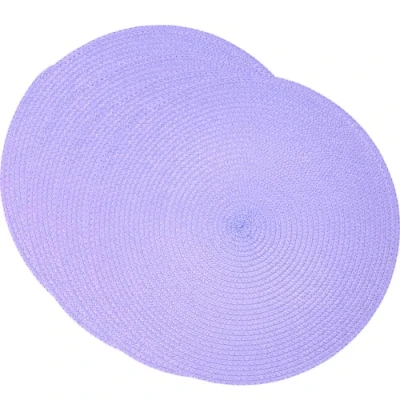 Imagen de SCF2017 Manteles individuales redondos de plástico tejido 38 cm, elegantes y prácticos, juego 4, color morado claro
