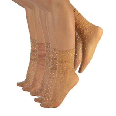 Imagen de CALZITALY PACK 4/5/6 Pares de Calcetines sin Puño Elástico, Mini Medias Cinturón Finos 20 DEN Made in Italy (Talla Unica, 5 Naturales Lunares)