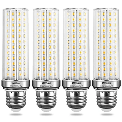 Imagen de WEDNA E27 Bombillas LED, 20W 3000K Blanco cálido, Incandescentes Equivalente de 150W, 2565 lm, Tornillo Edison E27, No regulable, 4 unidades