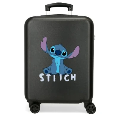 Imagen de Disney Joumma Stitch Cute Maleta de Cabina Negro 38x55x20 cms Rígida ABS Cierre combinación Lateral 35L 2 kgs 4 Ruedas Dobles Equipaje Mano