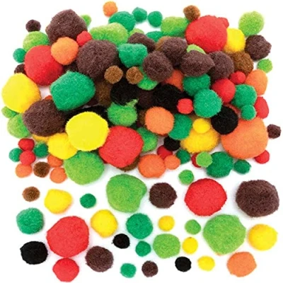 Imagen de Baker Ross FE620 Pompones de Colores para el Bosque Paquete 256, Adornos Manualidades, Material Manualidades Niños, Ideal Proyectos Arte y